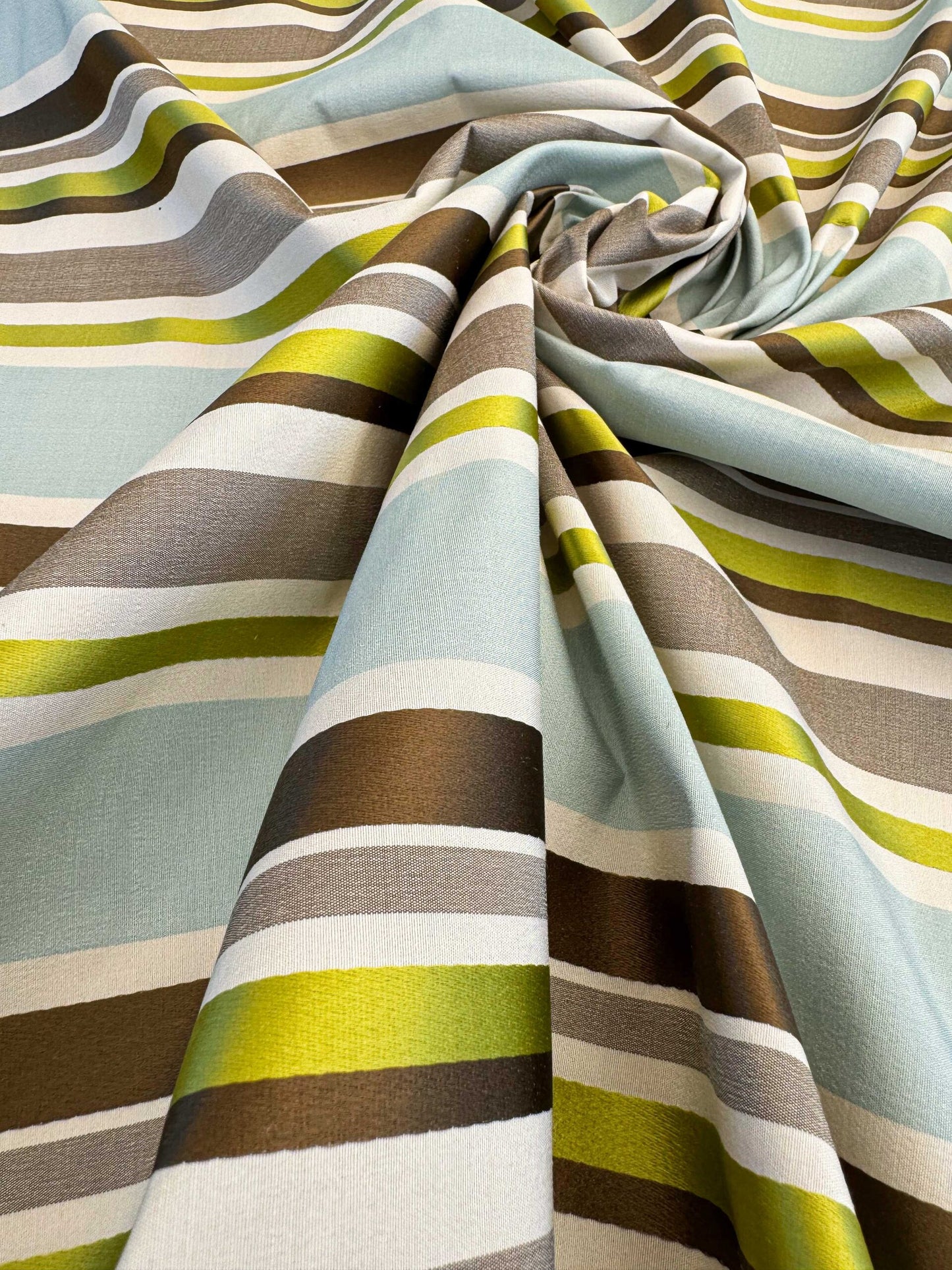 Scalamandre Tango Aqua/Multi Blue Green Rainbow Stripe 100% Silk Jacquard MSRP USD 324/y