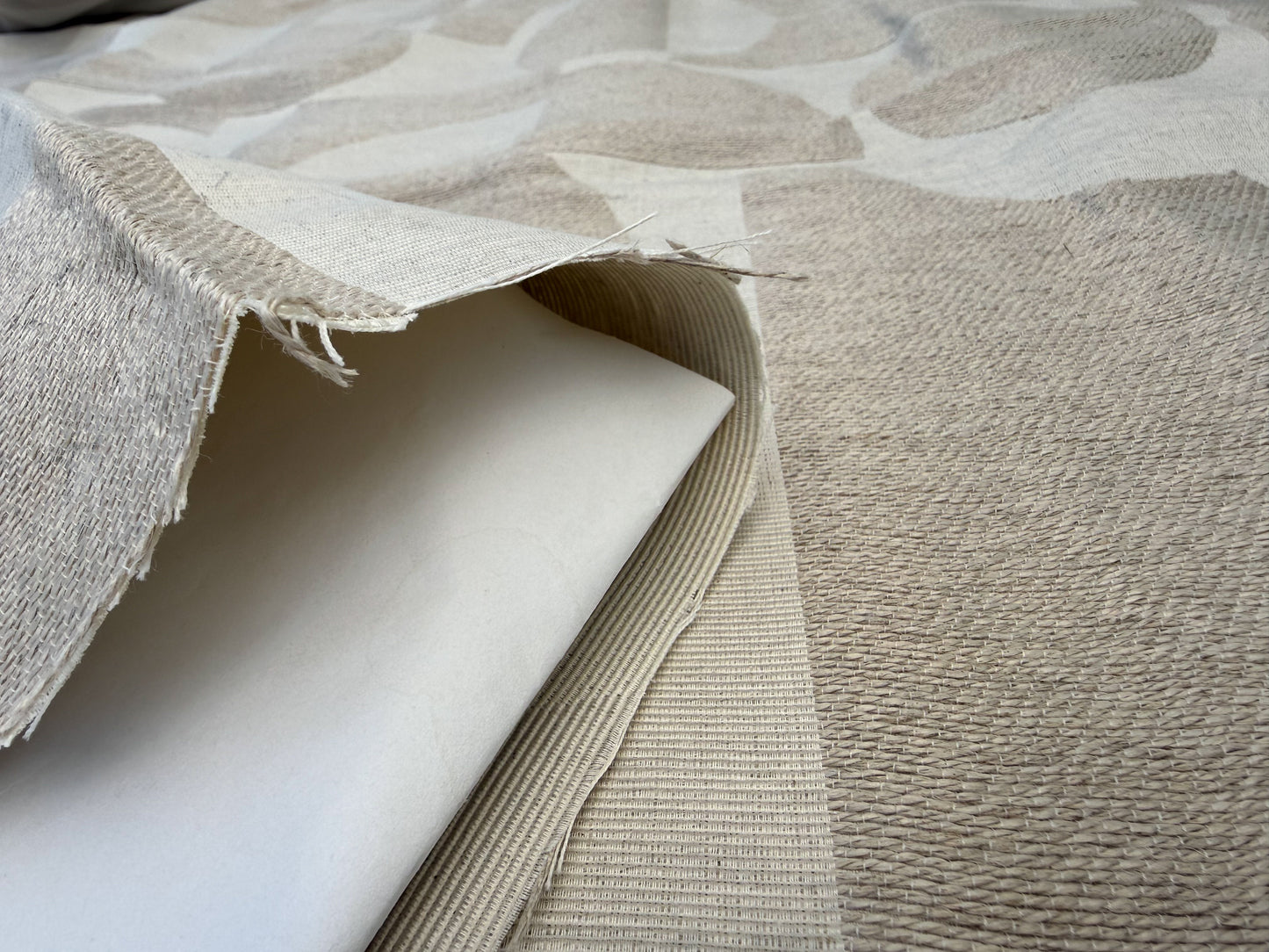 1.1 yards Scalamandre Lelievre Stabile Galet Geometric Large Jacquard Gray Linen Cotton