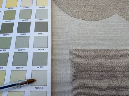 1.1 yards Scalamandre Lelievre Stabile Galet Geometric Large Jacquard Gray Linen Cotton