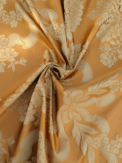 Scalamandre Tassinari & Chatel Marivaux Safran Orange Saffron Red French Court Silk Lampas Neoclassism Flower Basket MSRP USD690/y