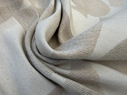 1.1 yards Scalamandre Lelievre Stabile Galet Geometric Large Jacquard Gray Linen Cotton