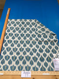 63 Berkbox77 Square Printed Fabrics by Scalamandre Adras Ikat Weave Peacock Cotton Blue Green White MSRP USD 150/y