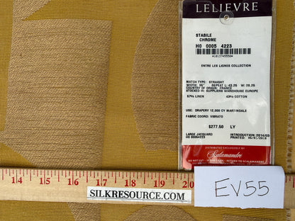 1.1 yards Scalamandre Lelievre Stabile Chrome Geometric Large Jacquard Yellow Linen Cotton