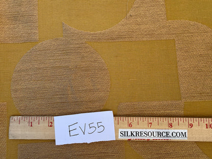 1.1 yards Scalamandre Lelievre Stabile Chrome Geometric Large Jacquard Yellow Linen Cotton