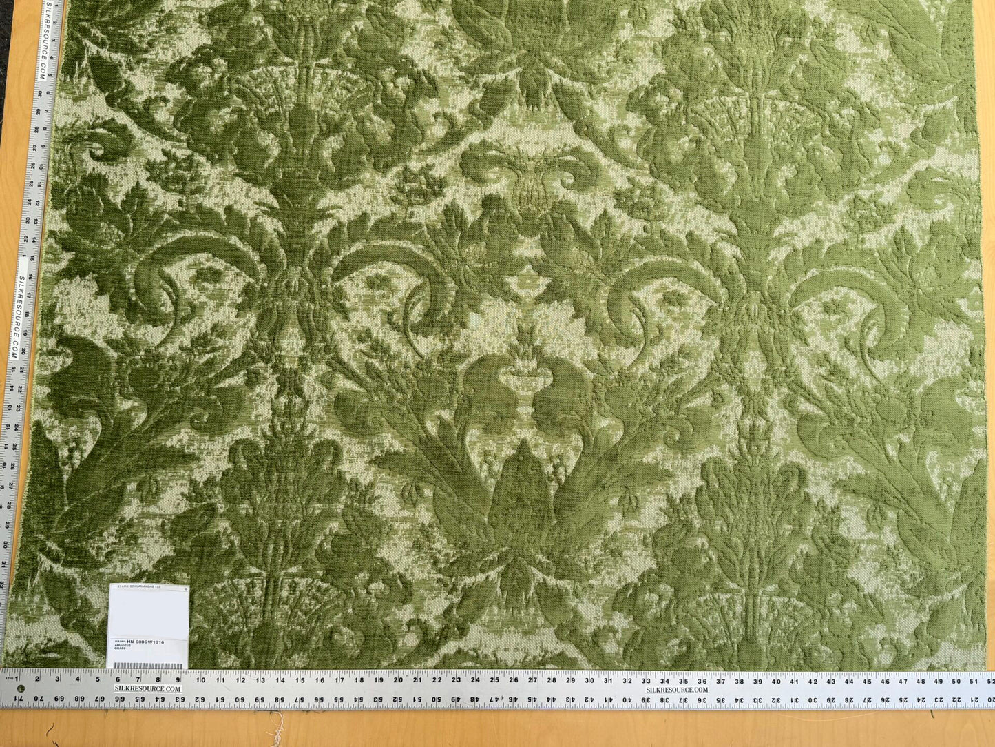 Scalamandre Amadeus Grass Green Damask Floral MSRP USD188/y