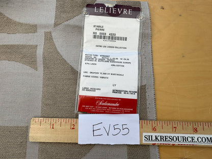1.1 yards Scalamandre Lelievre Stabile Pierre Geometric Large Jacquard Brown Gray Linen Cotton