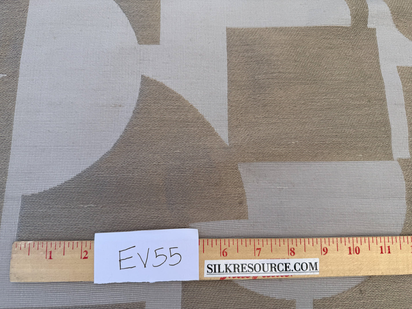 1.1 yards Scalamandre Lelievre Stabile Pierre Geometric Large Jacquard Brown Gray Linen Cotton