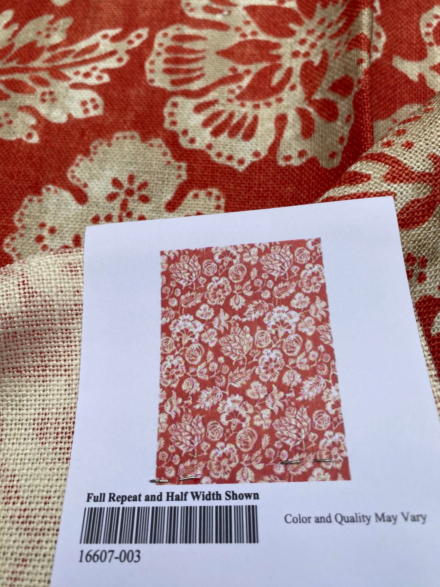68 Berkbox77 Square Printed Fabric by Scalamandre Calais Linen Print Coral Floral Red White MSRP 300+/y