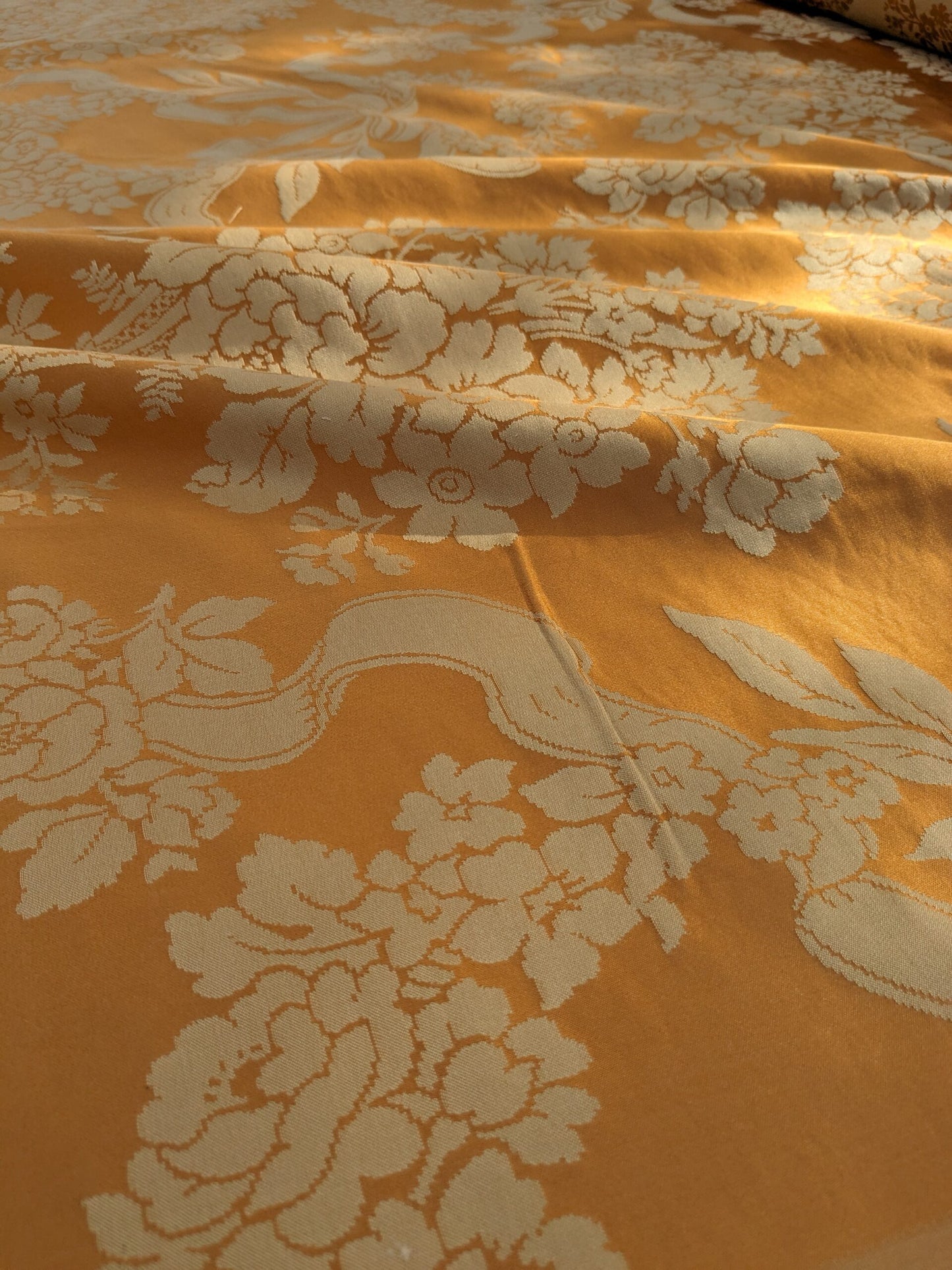 Scalamandre Tassinari & Chatel Marivaux Safran Orange Saffron Red French Court Silk Lampas Neoclassism Flower Basket MSRP USD690/y