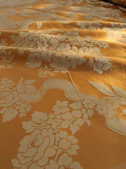 Scalamandre Tassinari & Chatel Marivaux Safran Orange Saffron Red French Court Silk Lampas Neoclassism Flower Basket MSRP USD690/y