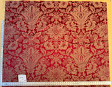 Scalamandre Hayes House Red Damask Large Silk Cotton Renaissance Historical Artichoke  MSRP USD300+/y