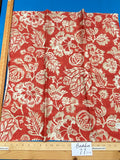 70 Berkbox77 Square Printed Fabric by Scalamandre Calais Linen Print Coral Red White Floral MSRP 300+/y