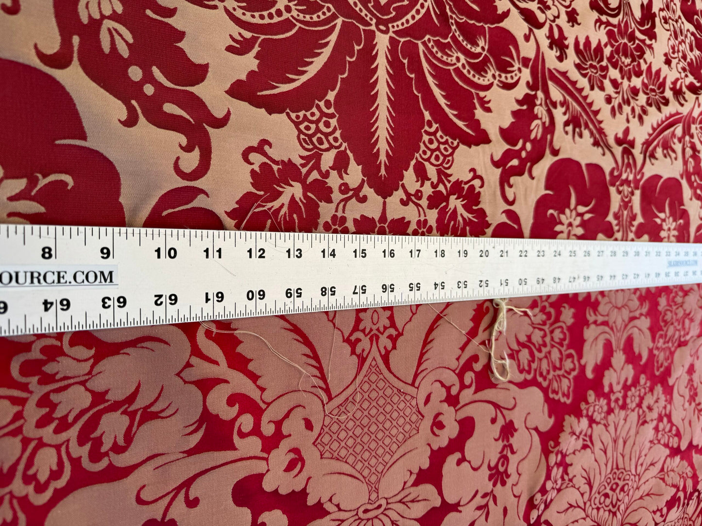 Scalamandre Hayes House Red Damask Large Silk Cotton Renaissance Historical Artichoke  MSRP USD300+/y