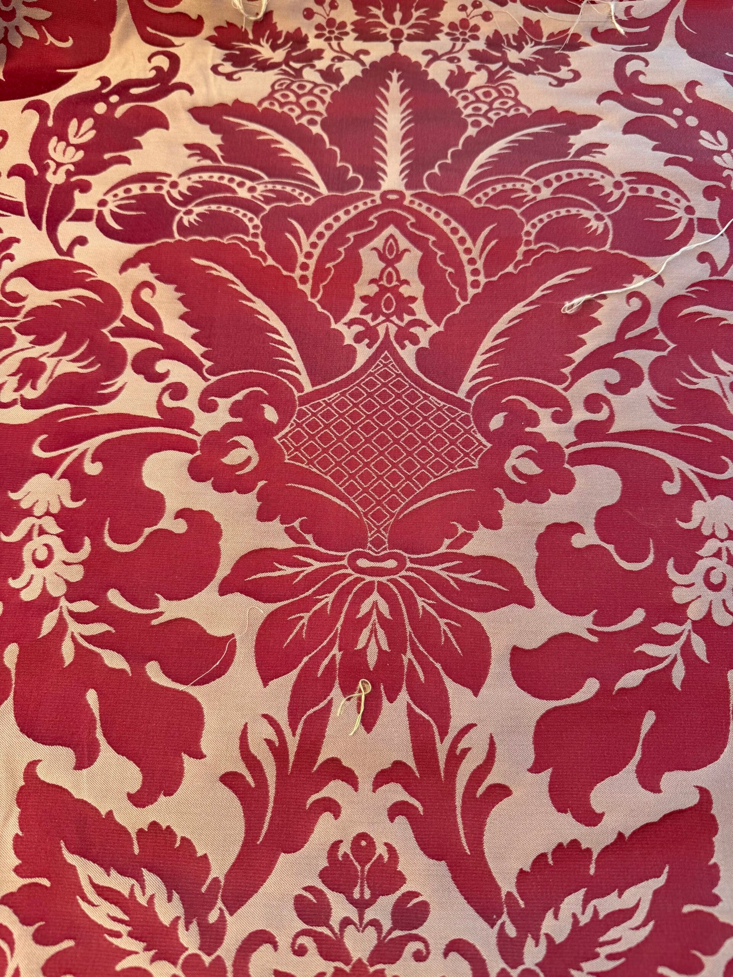 Scalamandre Hayes House Red Damask Large Silk Cotton Renaissance Historical Artichoke  MSRP USD300+/y