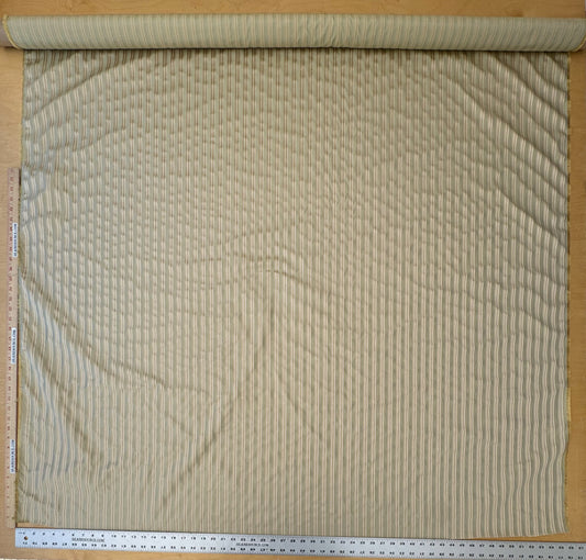 By Yard Coraggio Textiles Tosca Stripe in Mist Green Gold 100% Silk