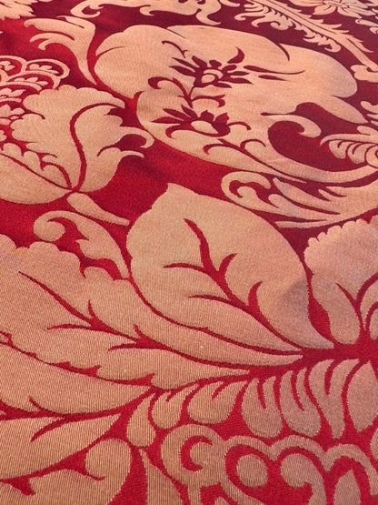 Scalamandre Hayes House Red Damask Large Silk Cotton Renaissance Historical Artichoke  MSRP USD300+/y