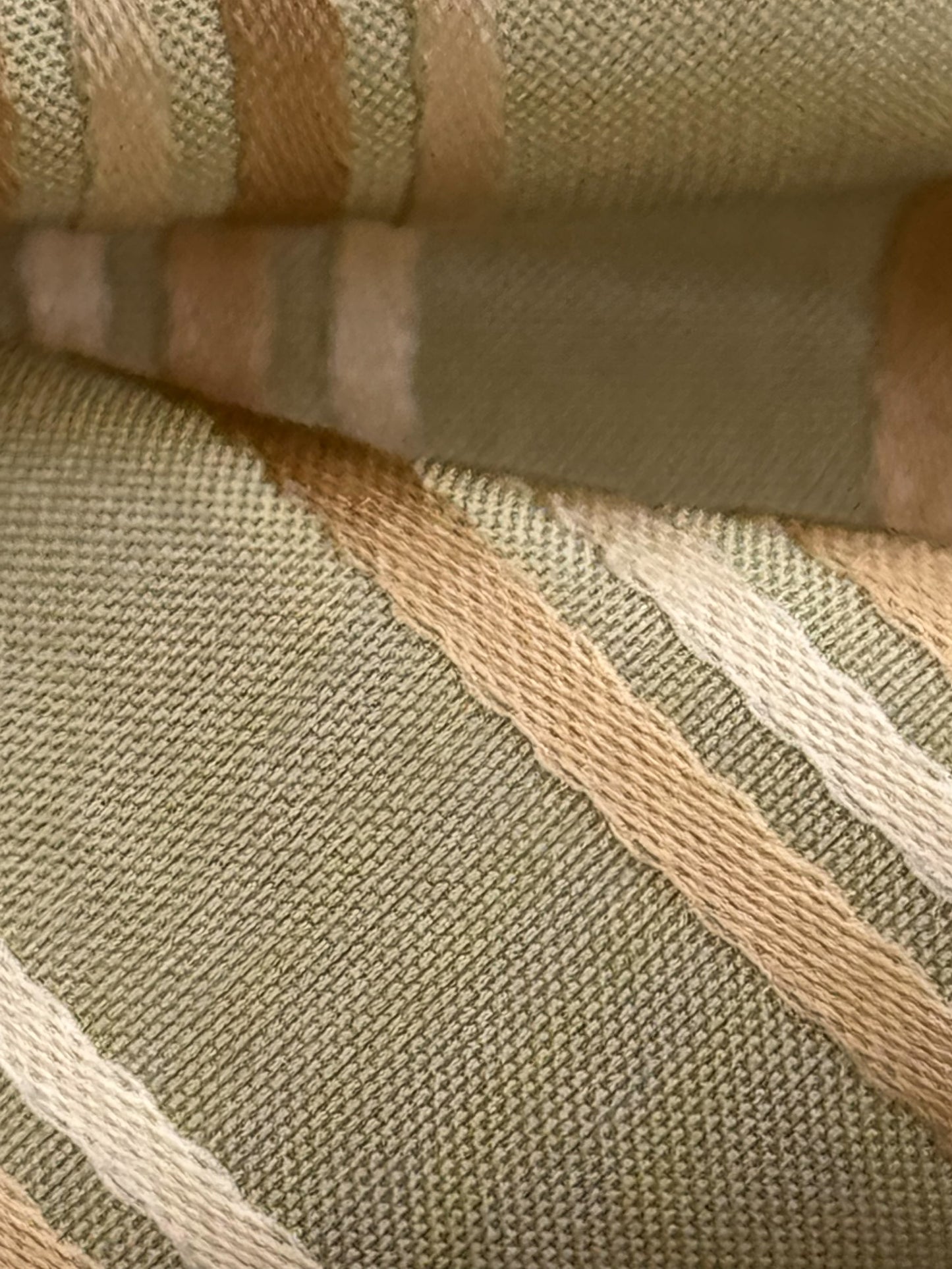 By Yard Coraggio Textiles Tosca Stripe in Mist Green Gold 100% Silk