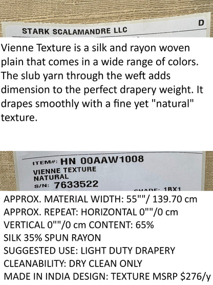 Scalamandre Vienne Texture Natural Beige Silk Solid  Texture MSRP USD 276/y