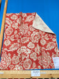 72 Berkbox77 Square Printed Fabric by Scalamandre Calais Linen Print Coral Red White Floral MSRP 300+/y