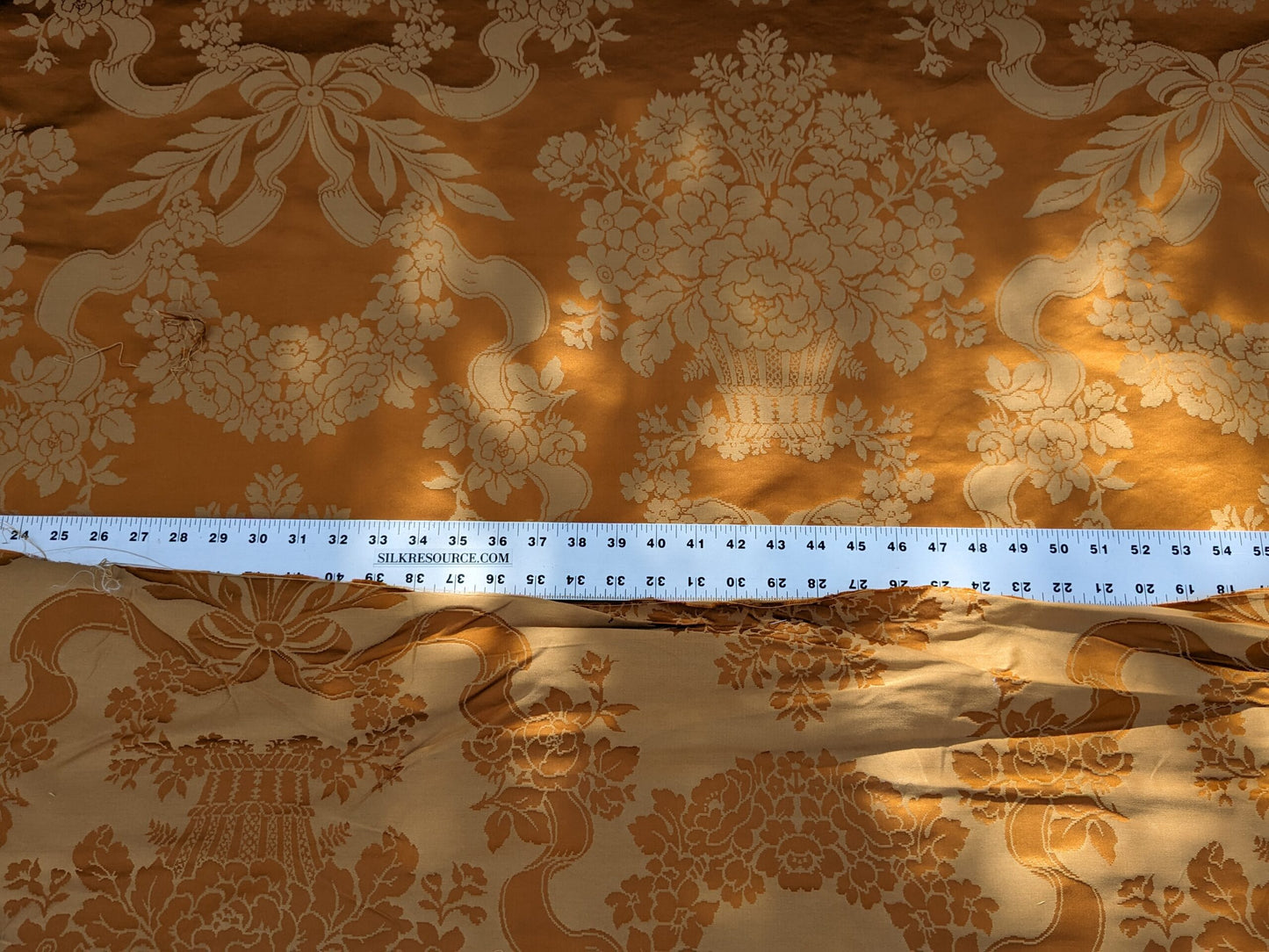 Scalamandre Tassinari & Chatel Marivaux Safran Orange Saffron Red French Court Silk Lampas Neoclassism Flower Basket MSRP USD690/y