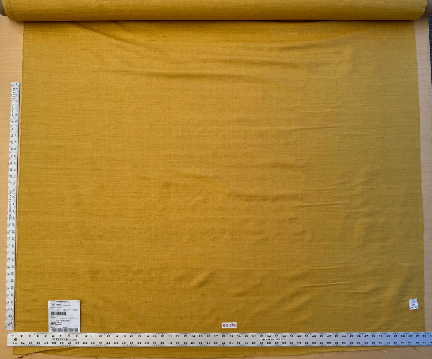 Scalamandre Vienne Texture Amber Golden Yellow Silk Solid Texture MSRP USD 276/y