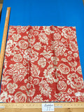 75 Berkbox77 Square Printed Fabric by Scalamandre Calais Linen Print Coral Red White Floral MSRP 300+/y