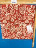 Scalamandre Calais Linen Print Fabric - Coral Red White Floral