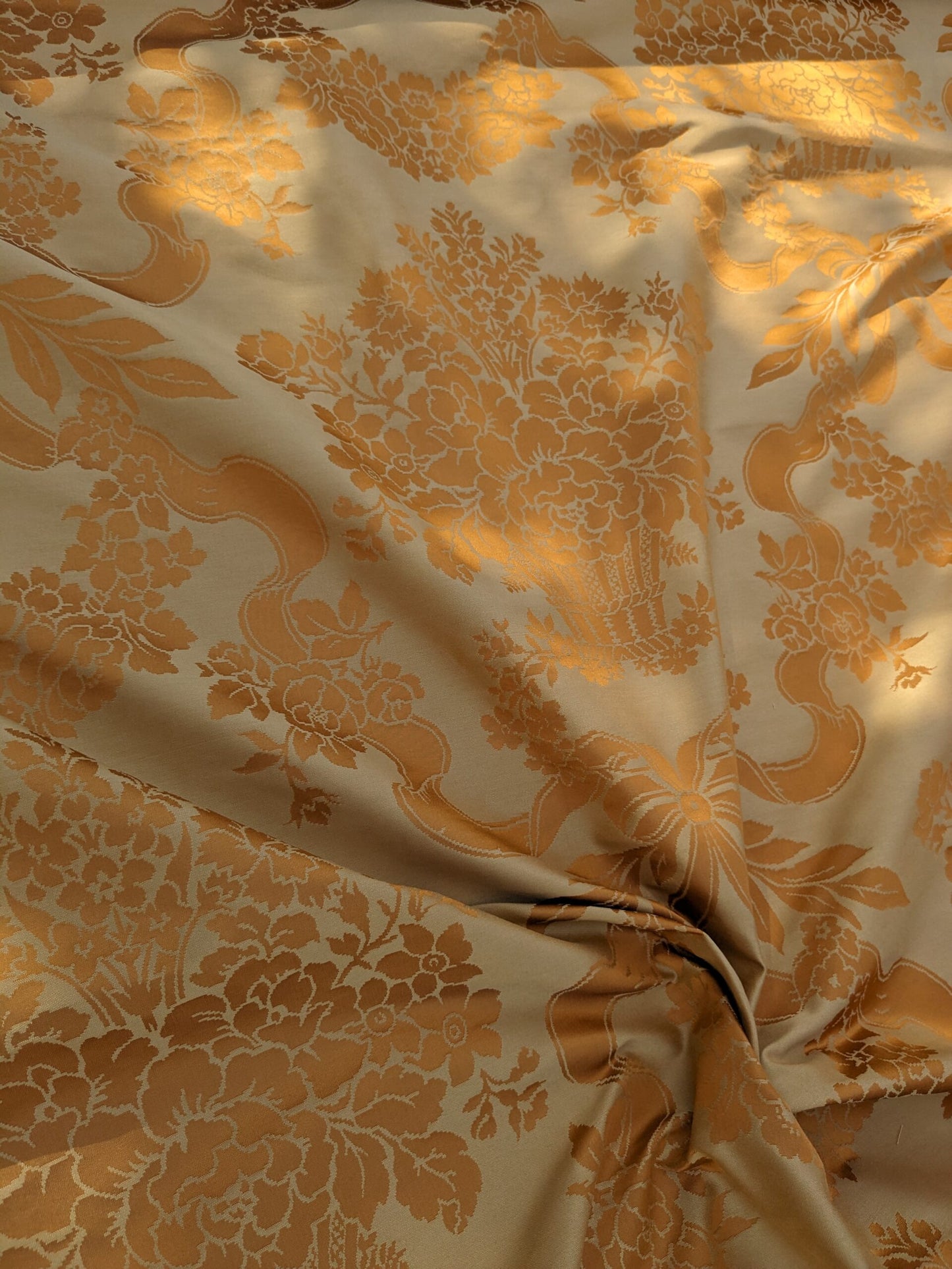 Scalamandre Tassinari & Chatel Marivaux Safran Orange Saffron Red French Court Silk Lampas Neoclassism Flower Basket MSRP USD690/y