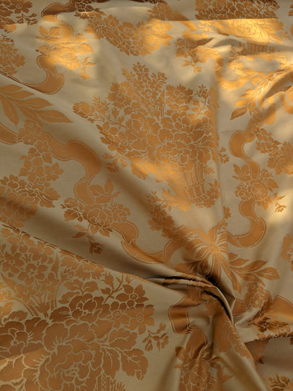 Scalamandre Tassinari & Chatel Marivaux Safran Orange Saffron Red French Court Silk Lampas Neoclassism Flower Basket MSRP USD690/y