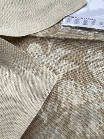 78 Berkbox77 Square Printed Fabric by Scalamandre Calais Linen Print Flax Beige Floral MSRP 300+/y