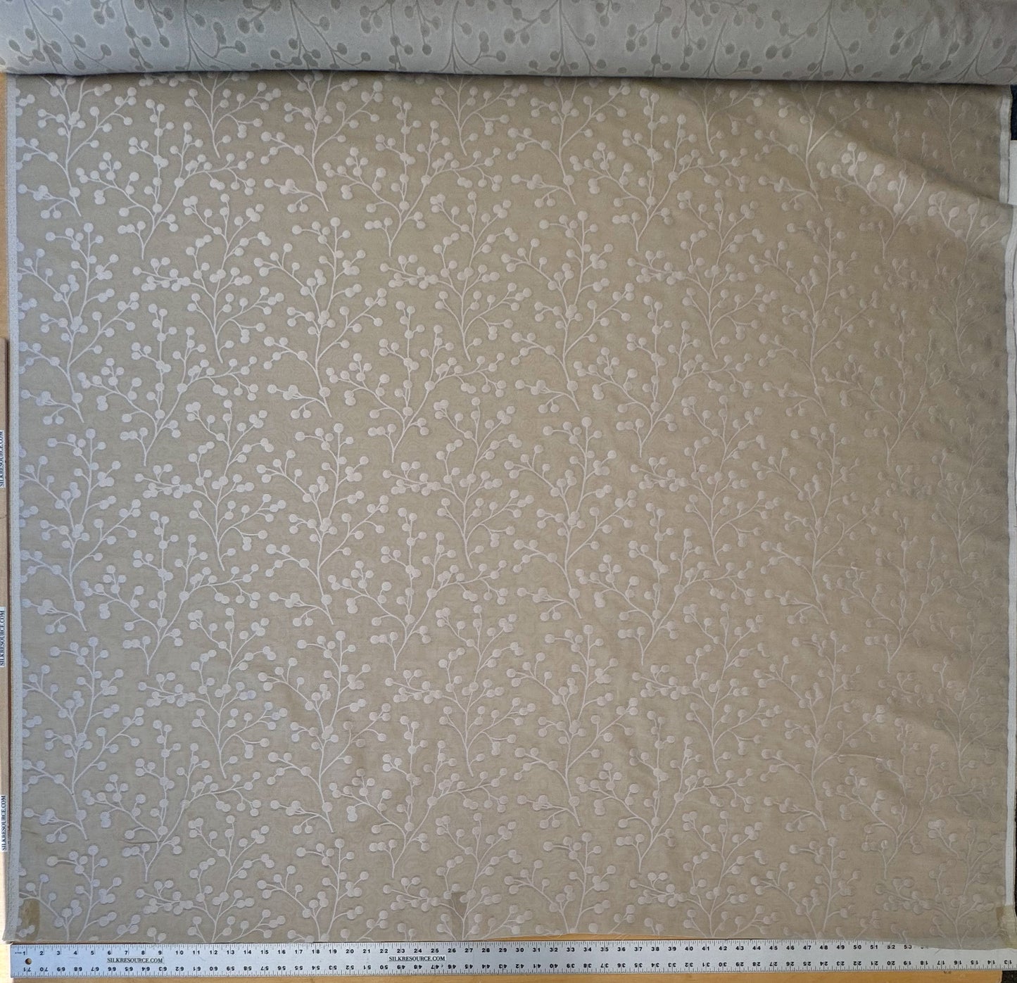 Designer Shimmering Berry Bush Double Weave Organza Semi Sheer - By The Yard -MSRP USD268/y