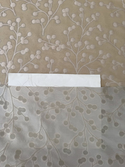 Designer Shimmering Berry Bush Double Weave Organza Semi Sheer - By The Yard -MSRP USD268/y