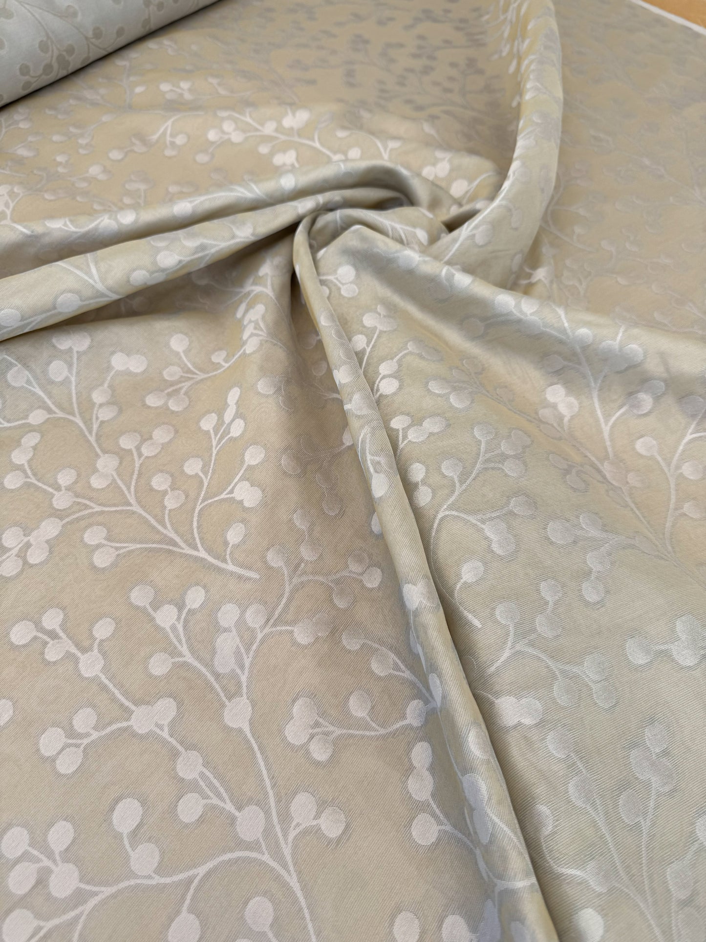 Designer Shimmering Berry Bush Double Weave Organza Semi Sheer - By The Yard -MSRP USD268/y
