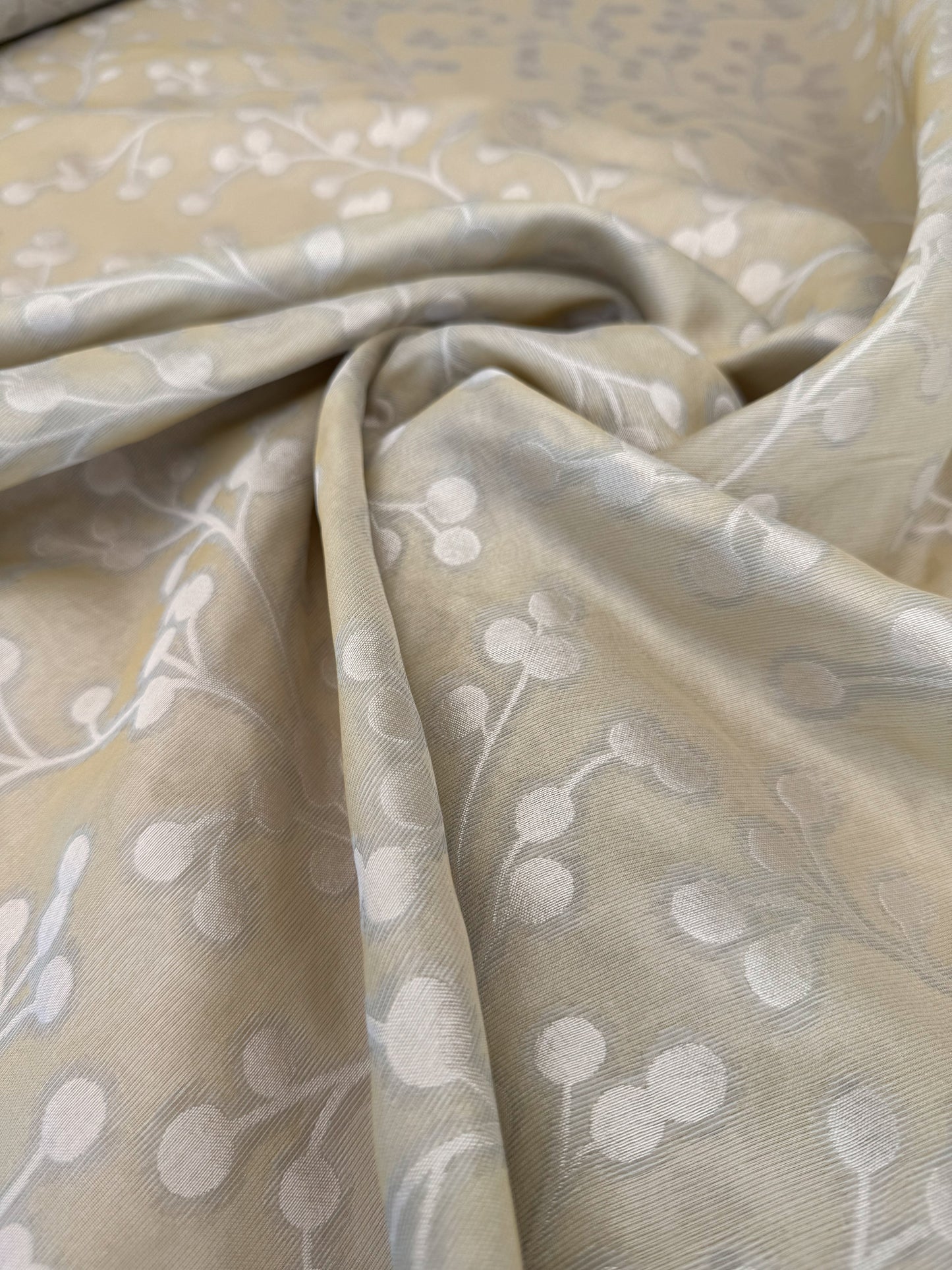Designer Shimmering Berry Bush Double Weave Organza Semi Sheer - By The Yard -MSRP USD268/y