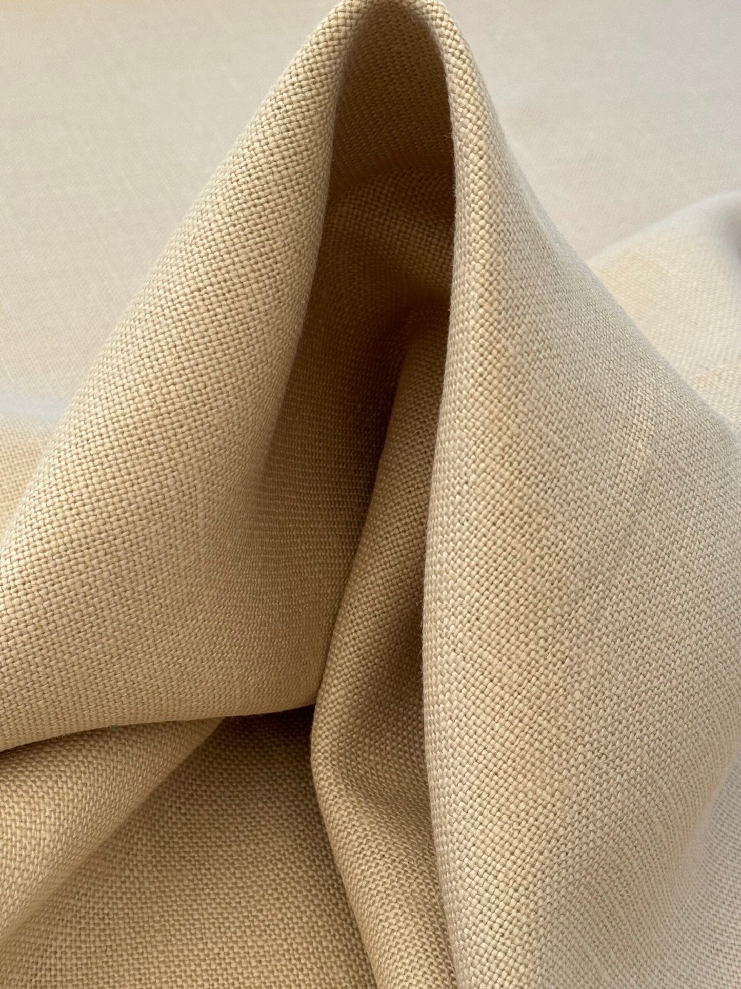 Scalamandre Luxembourg Linen Sand Beige Solid MSRP USD142/y