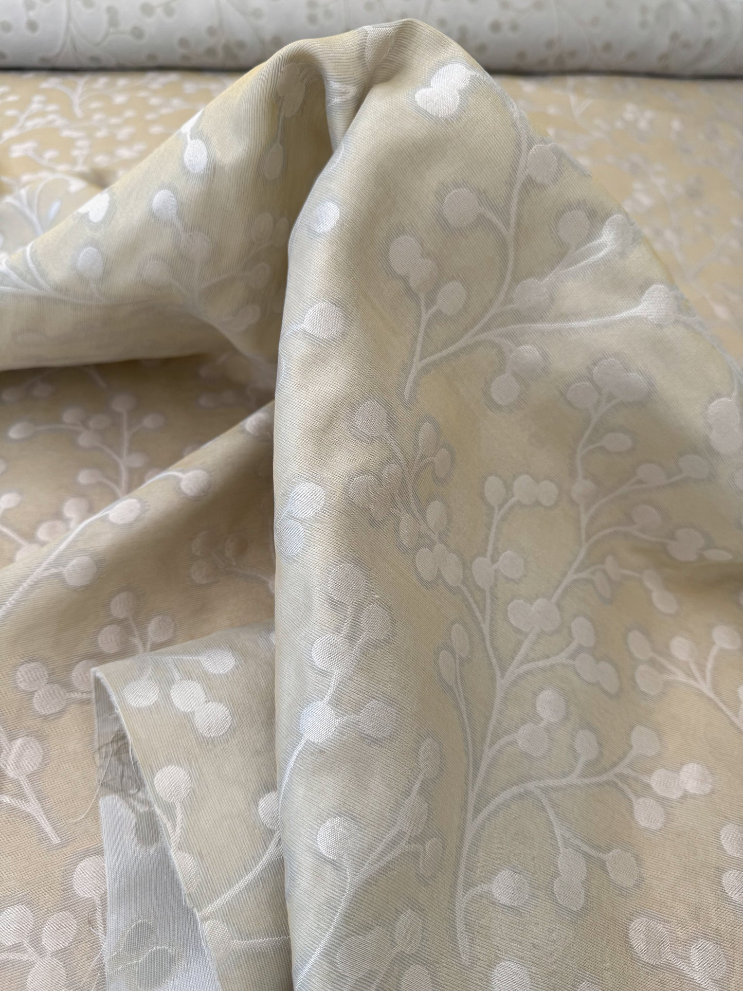 Designer Shimmering Berry Bush Double Weave Organza Semi Sheer - By The Yard -MSRP USD268/y