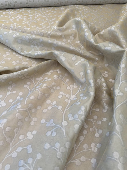 Designer Shimmering Berry Bush Double Weave Organza Semi Sheer - By The Yard -MSRP USD268/y