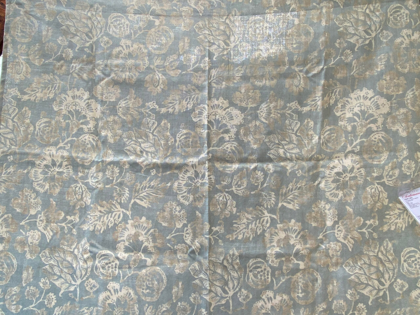 82 Berkbox77 Square Printed Fabric by Scalamandre Calais Linen Print Sky Blue White Floral 1.2y x 53" MSRP 300+/y
