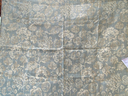 82 Berkbox77 Square Printed Fabric by Scalamandre Calais Linen Print Sky Blue White Floral 1.2y x 53" MSRP 300+/y
