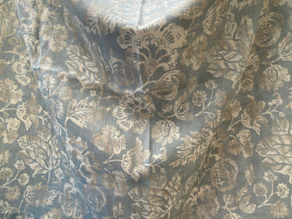 82 Berkbox77 Square Printed Fabric by Scalamandre Calais Linen Print Sky Blue White Floral 1.2y x 53" MSRP 300+/y