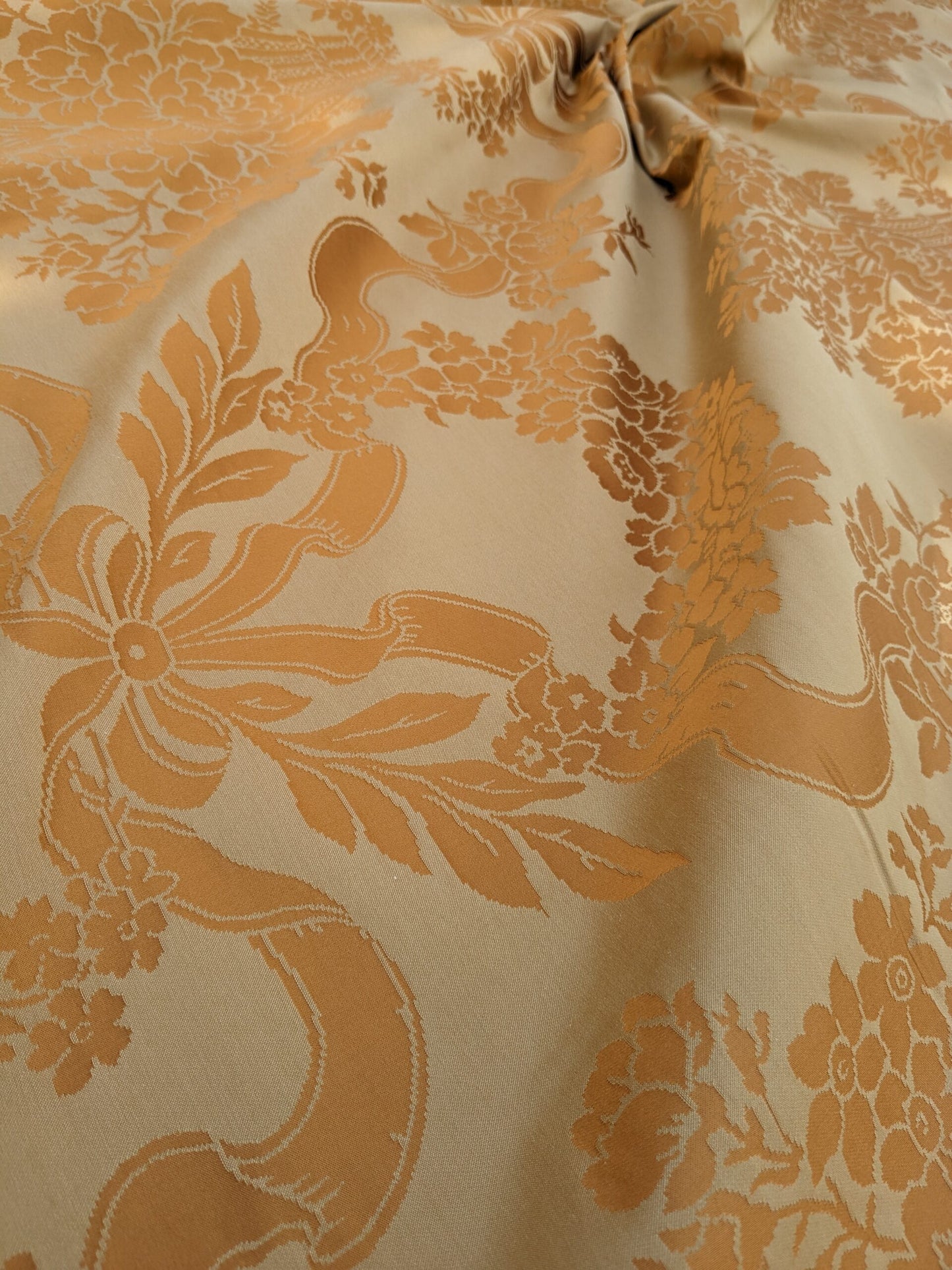 Scalamandre Tassinari & Chatel Marivaux Safran Orange Saffron Red French Court Silk Lampas Neoclassism Flower Basket MSRP USD690/y