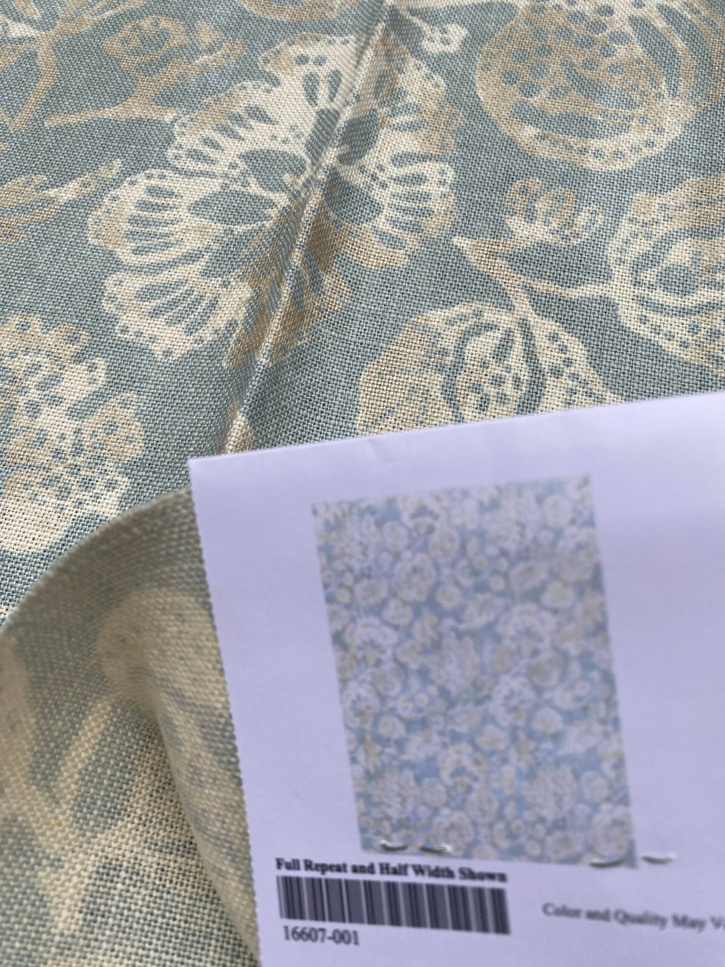 83 Berkbox77 Square Printed Fabric by Scalamandre Calais Linen Print Sky Blue White Floral MSRP 300+/y