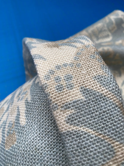 83 Berkbox77 Square Printed Fabric by Scalamandre Calais Linen Print Sky Blue White Floral MSRP 300+/y