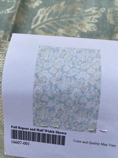 84 Berkbox77 Square Printed Fabric by Scalamandre Calais Linen Print Sky Blue White Floral MSRP 300+/y