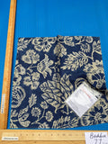 88 Berkbox77 Square Printed Fabric by Scalamandre Calais Linen Print Indigo Navy Blue Cream White Floral MSRP 300+/y