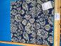 89 Berkbox77 Square Printed Fabric by Scalamandre Calais Linen Print Indigo Navy Blue Cream White Floral MSRP 300+/y