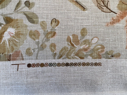 Lee Jofa Clarendon Linen Print Floral Beige Pink Blue Natural English Cottage Garden Heavy Linen Lilac Rose - By The Yard- MSRP USD 276/y