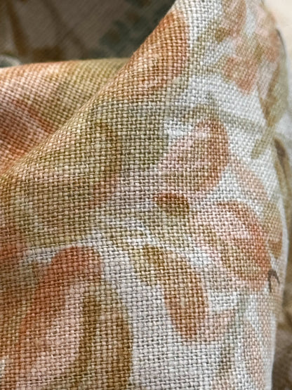 Lee Jofa Clarendon Linen Print Floral Beige Pink Blue Natural English Cottage Garden Heavy Linen Lilac Rose - By The Yard- MSRP USD 276/y