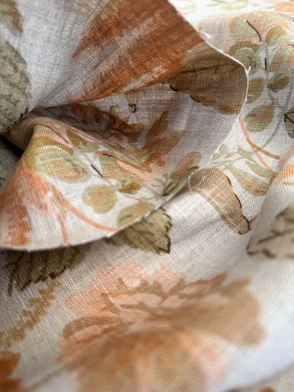Lee Jofa Clarendon Linen Print Floral Beige Pink Blue Natural English Cottage Garden Heavy Linen Lilac Rose - By The Yard- MSRP USD 276/y