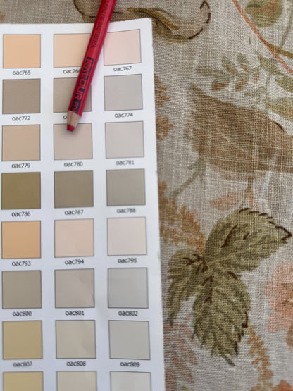 Lee Jofa Clarendon Linen Print Floral Beige Pink Blue Natural English Cottage Garden Heavy Linen Lilac Rose - By The Yard- MSRP USD 276/y